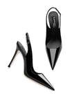 Women's nude ankle-strap high heels with hollow design and button fastening