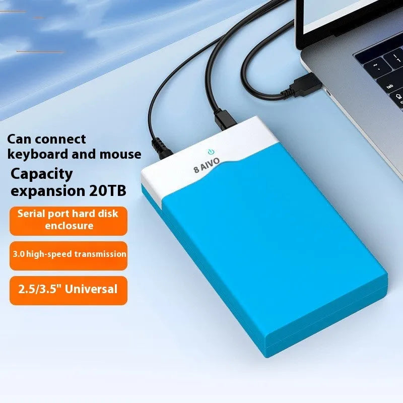 USB 3.0 hard disk enclosure for 3.5-inch SATA drives with sliding cover design