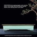 Green handmade ceramic bonsai pot with a retro purple sand crackled glaze finish.