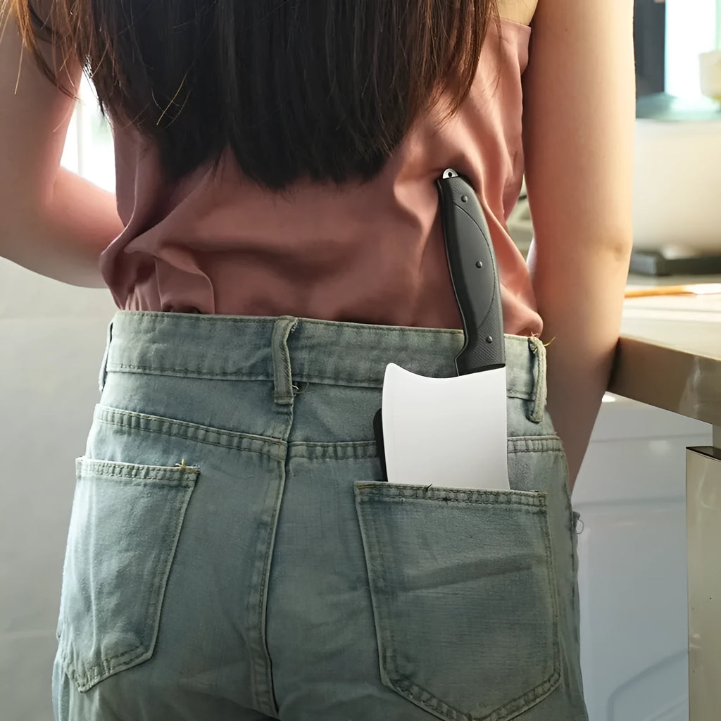 Quirky kitchen knife design phone case TPU PC all-inclusive for iPhone in black