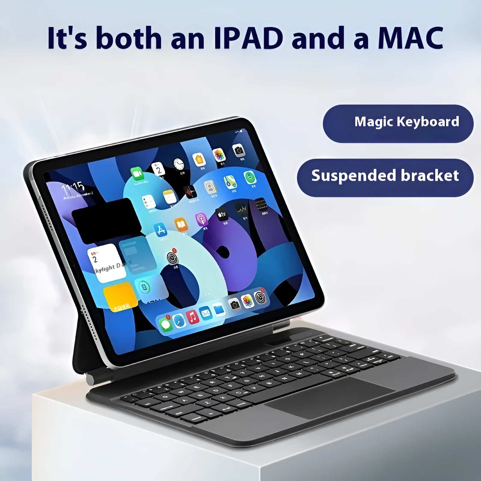 Bluetooth keyboard with magnetic suction protective cover for iPad tablets in multiple colours