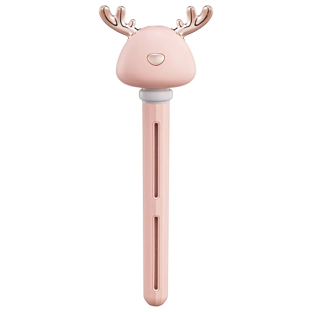 Mini USB ultrasonic humidifier, columnar deer antler design, 84x47x233mm, 1 litre tank, Fawn White