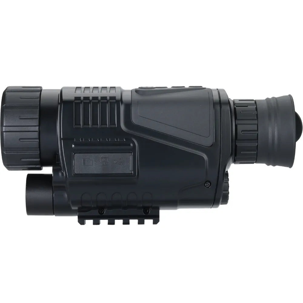 NV300 black infrared digital night vision telescope with 40mm lens, rubber coating, and storage bag.
