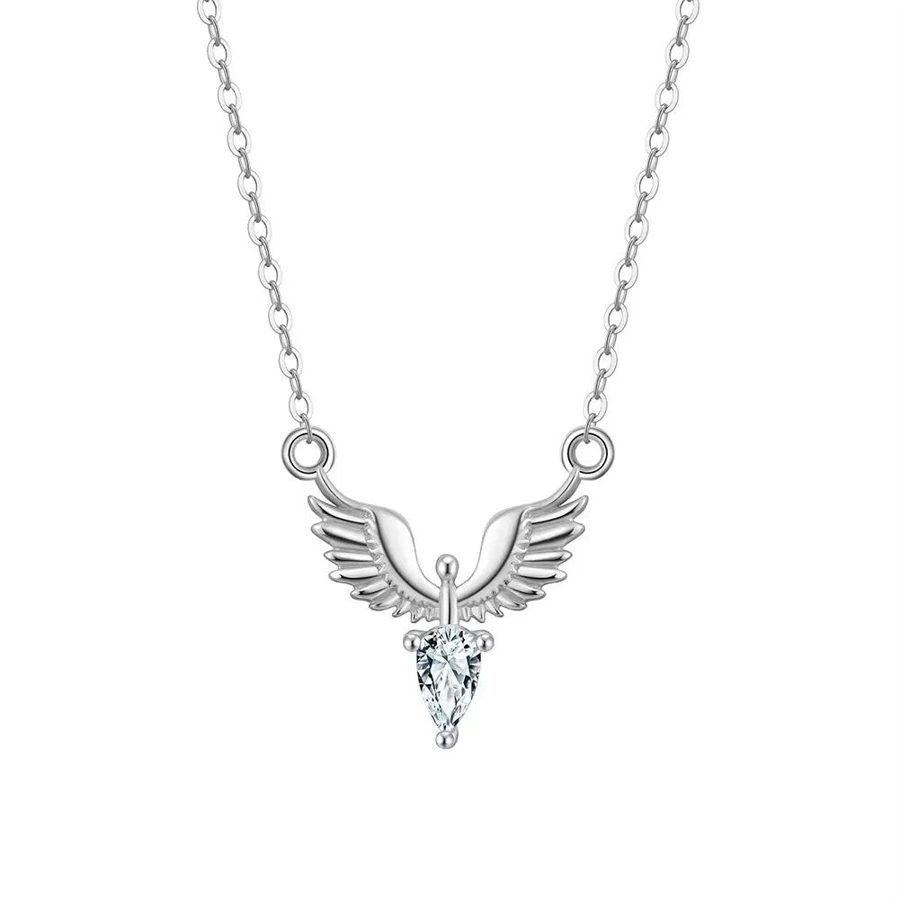 Close-up of a detailed eagle pendant on an adjustable O-ring chain, showcasing 925 silver and electroplated finish.