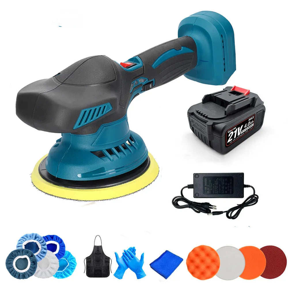 21v cordless car polishing machine with 145mm circular polishing disc for wireless vehicle detailing