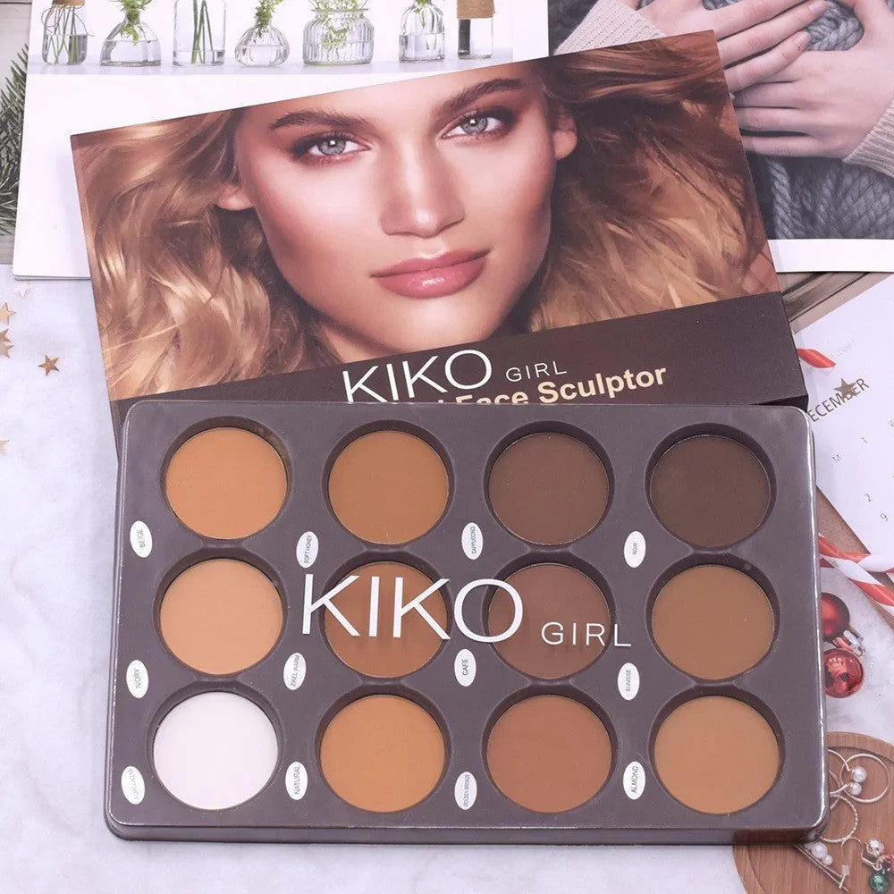 12 colour makeup repair plate natural contour shadow palette for universal skin types