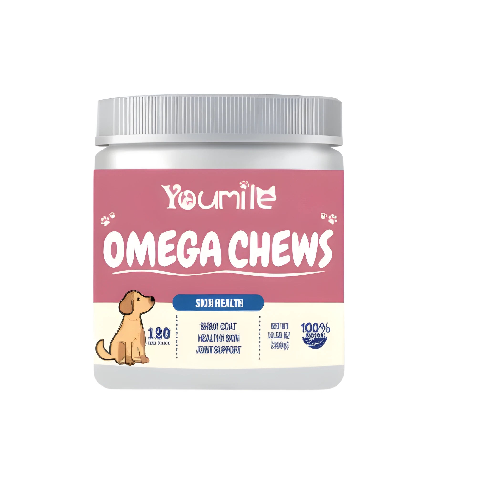 Fish Oil Chewing softgels bottle with 120 capsules dietary supplement