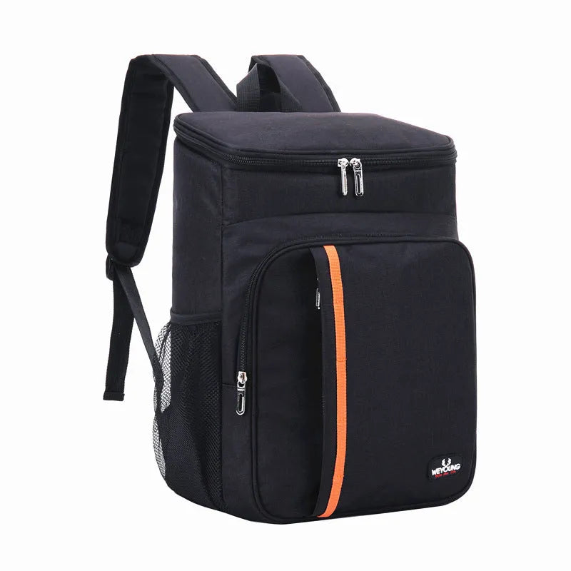 Insulated leak-proof shoulder sports bag in black, dark blue, or grey for picnics and travel