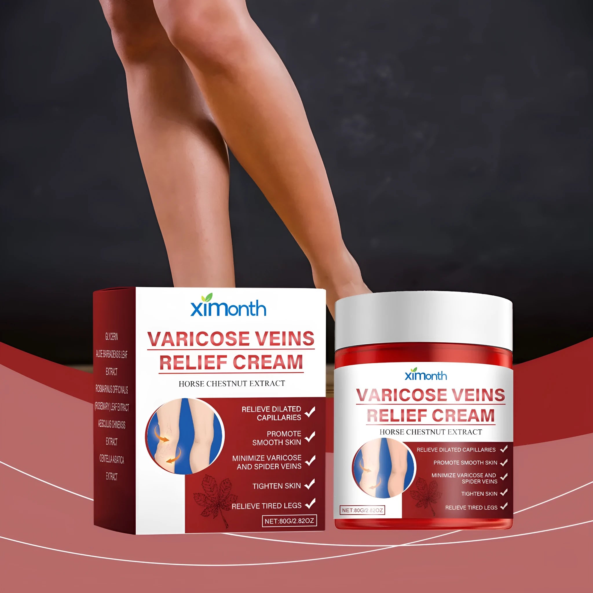 Two 80g tubes of leg moisturising cream in white packaging