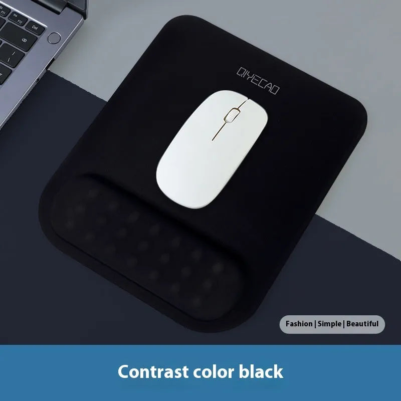 Ergonomic mouse pad with wrist rest in cloth silicone material showing 240x220mm dimensions