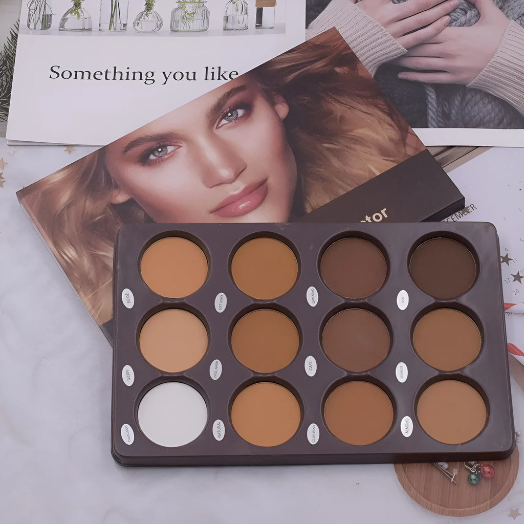 12 colour makeup repair plate natural contour shadow palette for universal skin types
