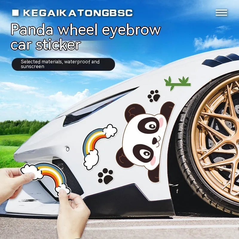Car front bumper scratch blocking sticker with cartoon anime pattern in four colour options and three sizes