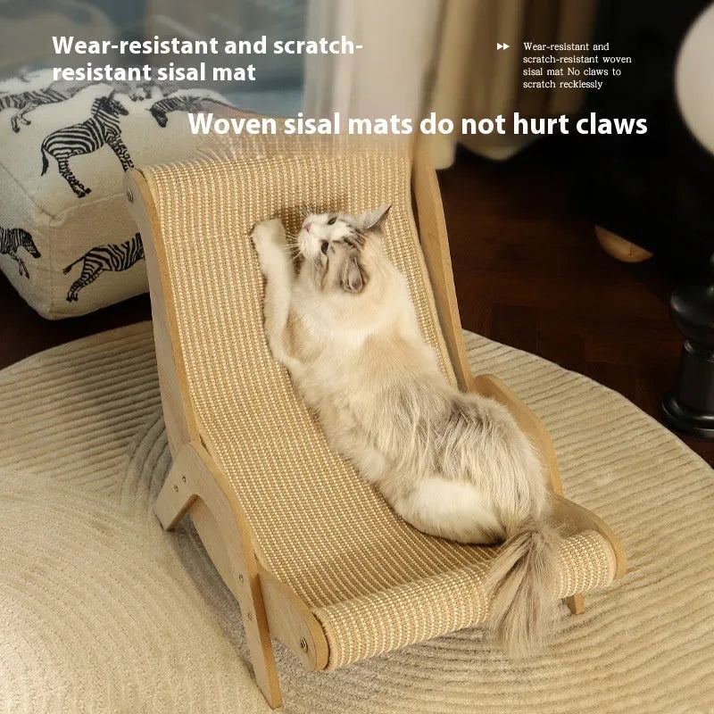 Sisal cat nest scratch board recliner with hemp cushion and replacement pad
