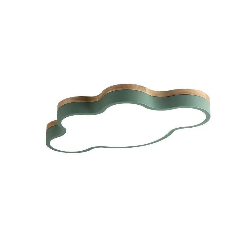 Cloud LED ceiling lamp in 50x25cm 24W or 63x35cm 33W with wooden colour finish for bedroom or study