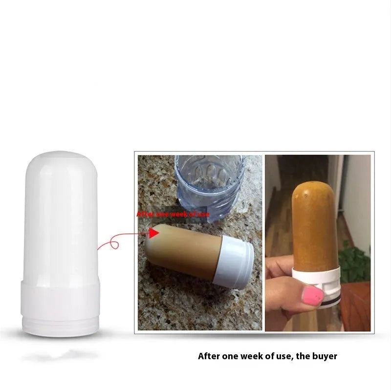 White ABS kitchen faucet front filter for indirect drinking water with simple filtration