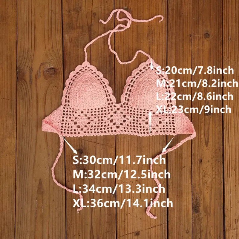 Women's backless acrylic bikini swimsuit top in multiple colour options