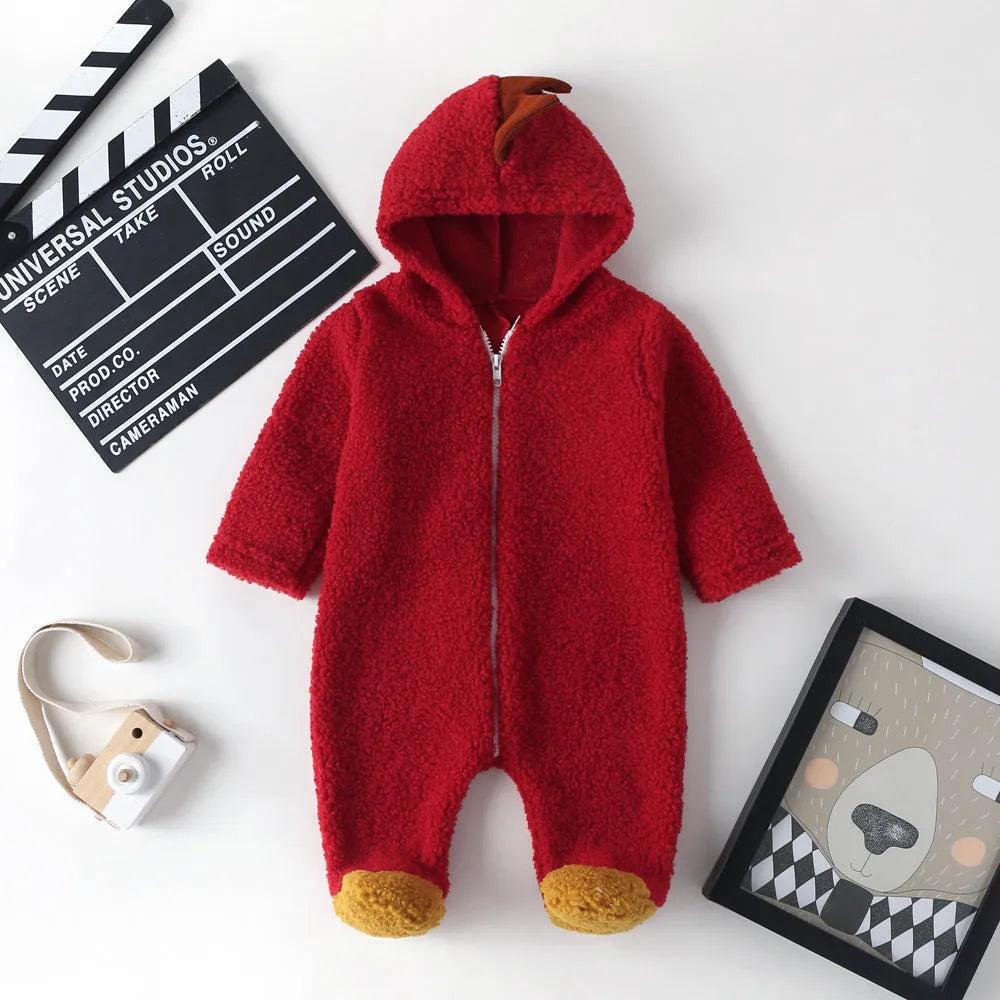 Cotton newborn foot coveralls in green, full-body jumpsuit with long sleeves, size 66-100cm