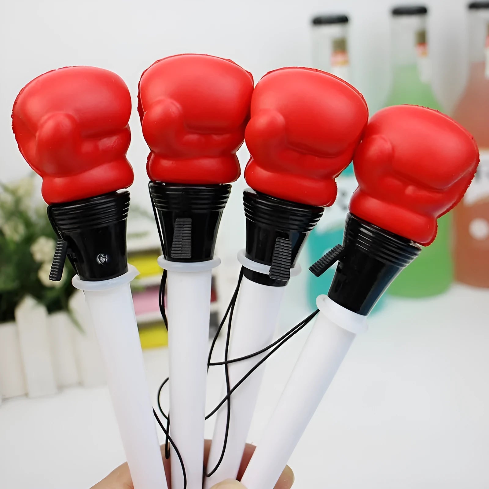 Four pressure relief pens with plug-in sleeve mechanisms and 0.7mm bullet tips