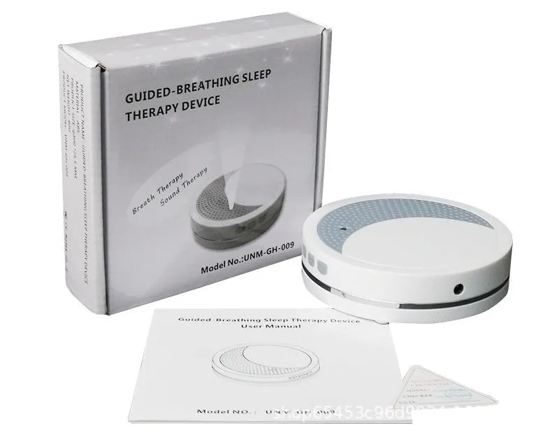 White plastic sleep aid device with USB port for anxiety and insomnia relief