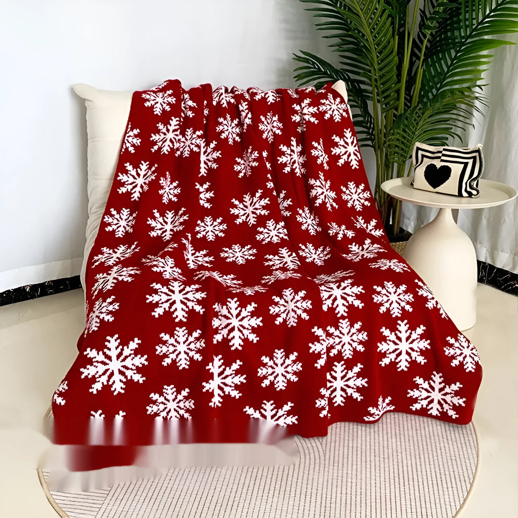 Personalised acrylic Christmas blanket with reindeer or snowflake pattern in two sizes.