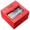 Red wired fire alarm button, 24VDC manual call point with fireproof housing