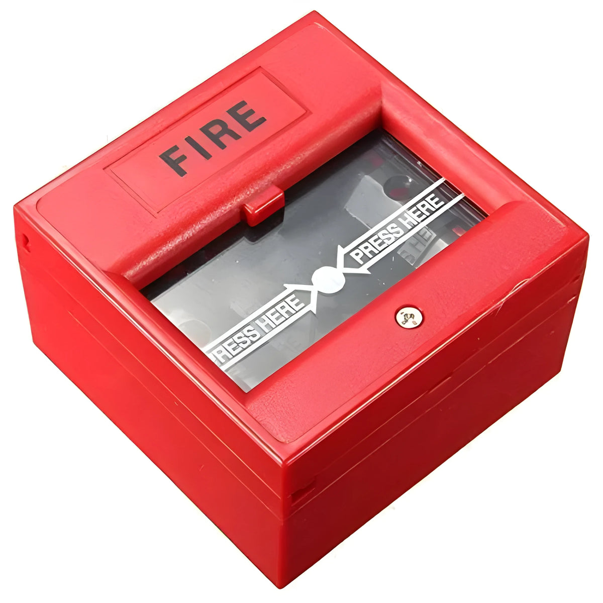 Red wired fire alarm button, 24VDC manual call point with fireproof housing