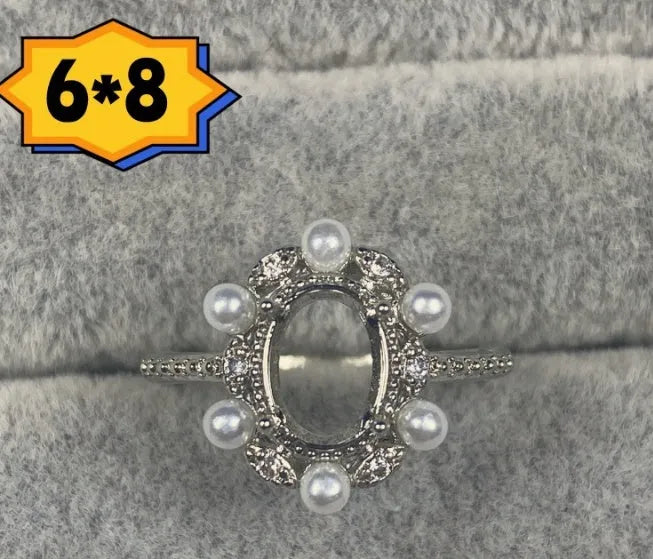 Oval denier ring with five-pointed star ornament in Korean style, copper construction with electroplating.