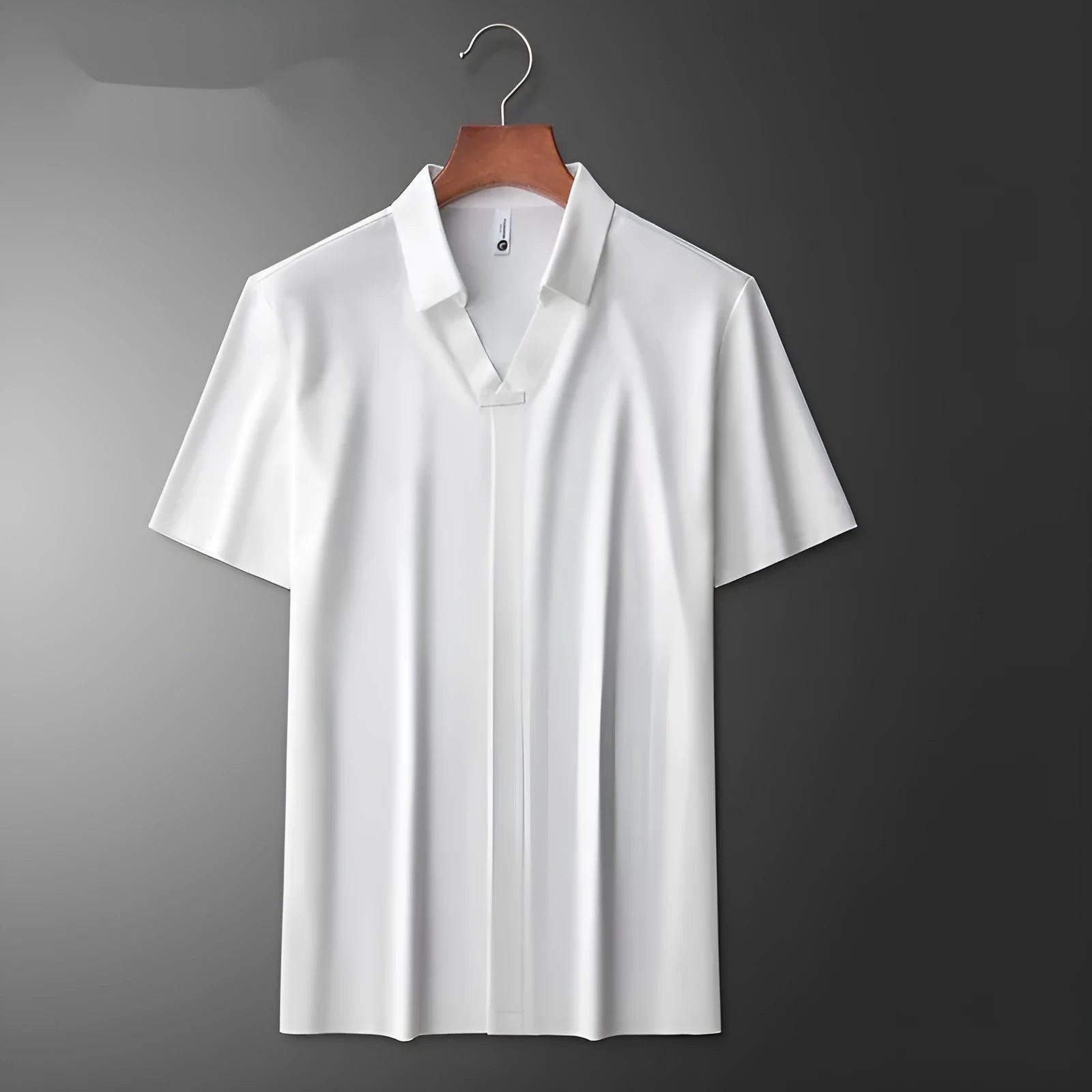 Men's slim fit lapel polo short-sleeved t-shirt in cotton blend fabric