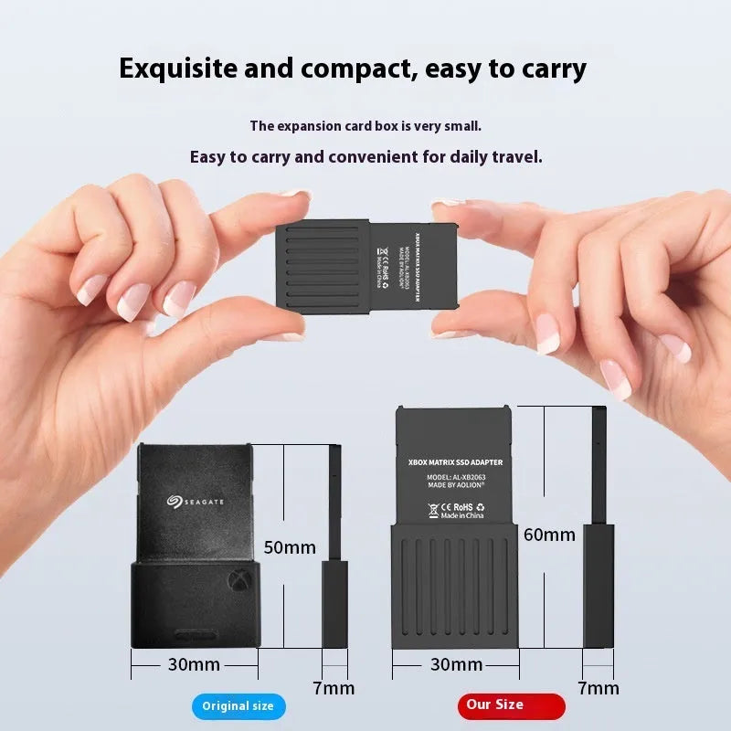 Xbox Series X/S hard disk switching box with aluminium construction and included screwdriver
