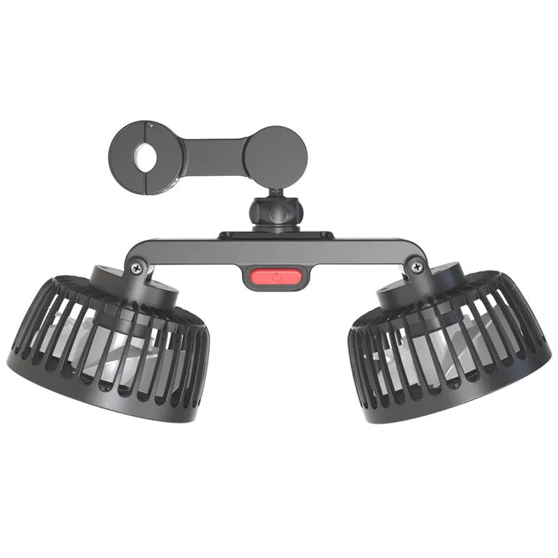 Black single-head car USB electric fan for rear seat passenger cooling