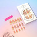 Cartoon 3D flower design detachable fake nails set with plastic armour pieces and jelly glue