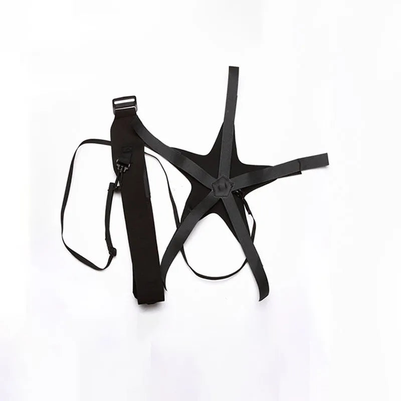 Black football juggling belt with rotating mechanism and 2-metre training cord