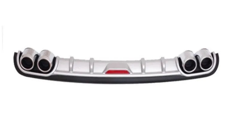 PP plastic car rear bumper spoiler shown in black, demonstrating its length and solid moulded shape.