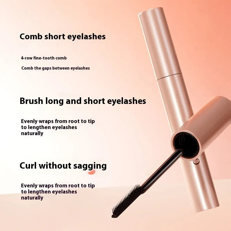 Black women's curly long mascara tube with brush, 14cm height, for lash volumising and definition