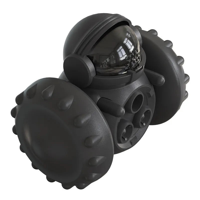 Interactive Dog Treat Leaking Toy puzzle tumbler slow dispenser for small large dogs, black colour with treat inside