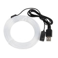 Colourful USB car EL ambient lighting strip in PVC material showing flexible installation options