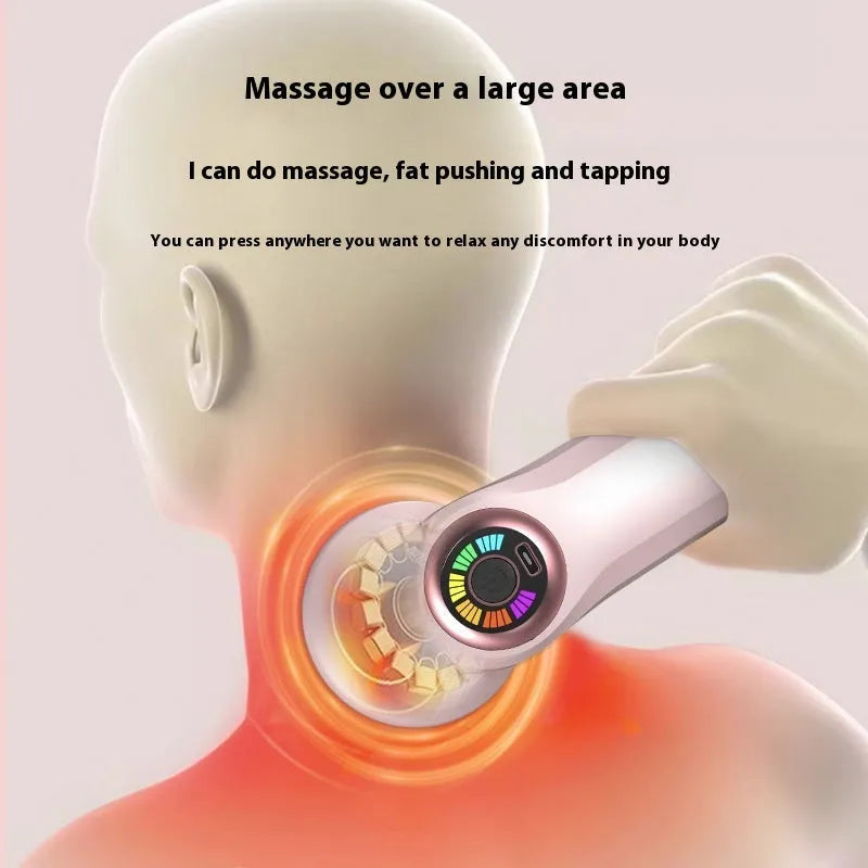 USB electric massager for neck, back, waist and legs in black, pink, or white.