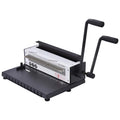 34 hole iron ring binding machine in black with two solid handles for A4 paper and 3:1 pitch double iron ring binding