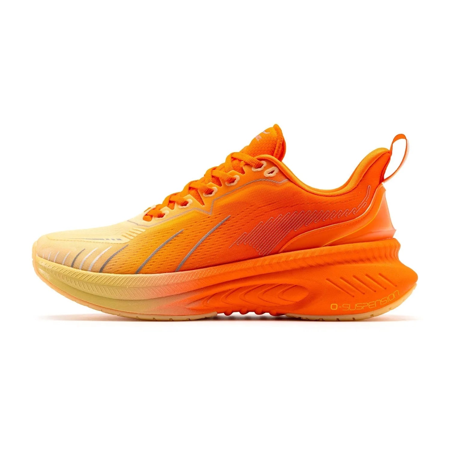 Low-top running sneakers with embroidered detail on a breathable mesh upper and rubber sole.
