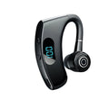 Digital display business earphones with charging compartment in Black showing battery level