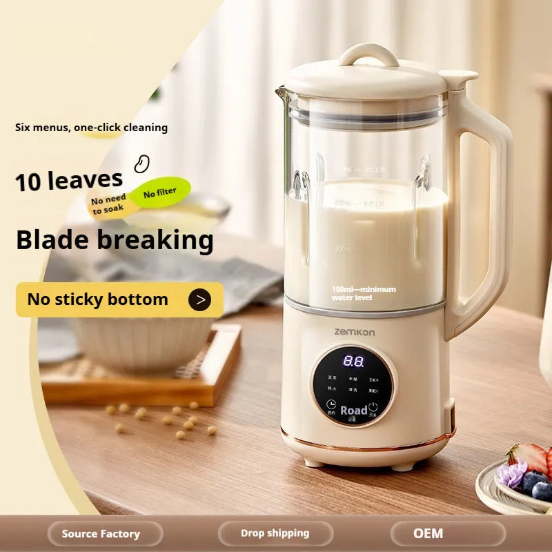 Cytoderm automatic soybean milk maker with glass jug in milky white or light purple.