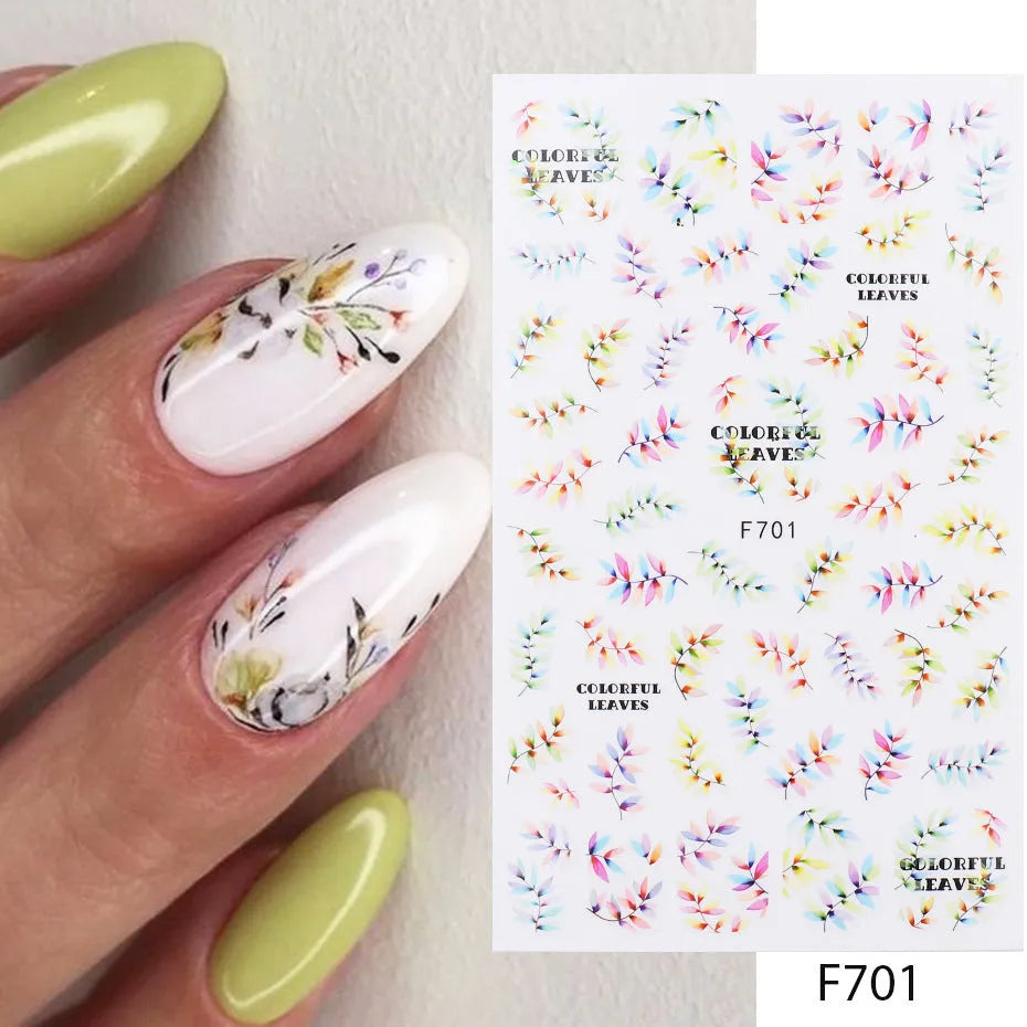 Floral Series nail sticker self-adhesive decal 3g for home manicure