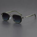 Retro square sunglasses with metal decorative patterns and tinted lenses in a two-tone colour finish.