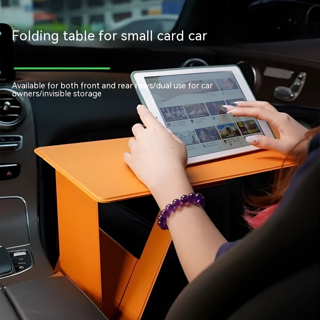 Foldable wooden laptop stand in black, raised on a desk with space underneath