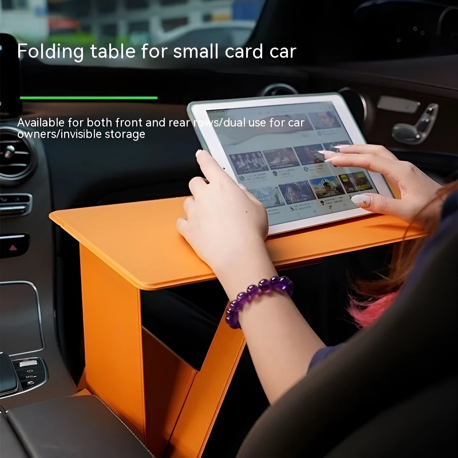 Foldable wooden laptop stand in black, raised on a desk with space underneath