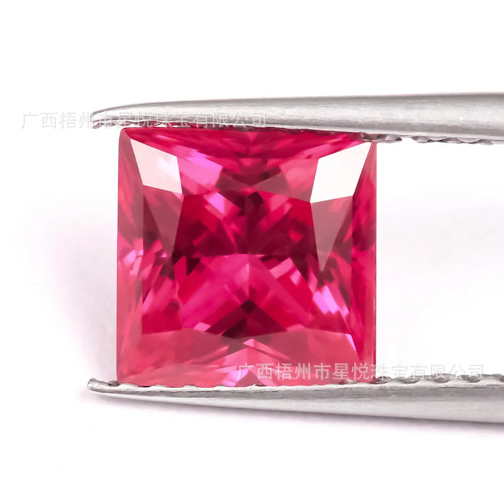 Cultured pigeon blood red ruby gemstone in multiple carat weights and cut styles