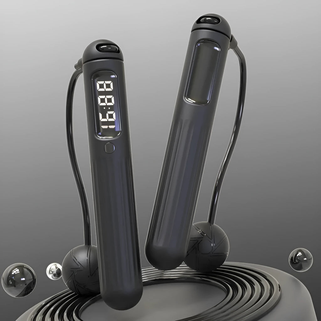 Smart Bluetooth skipping rope with counter in A8 pearl white colour, coreless design with weight bearing ball