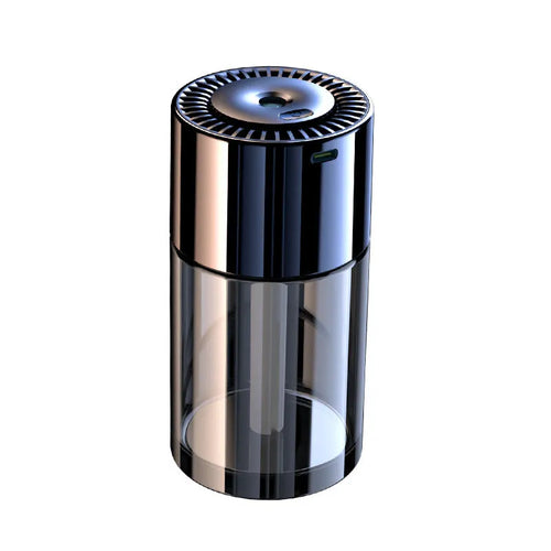 Plug-in perfume humidifier with glass seat measuring 12.7cm tall