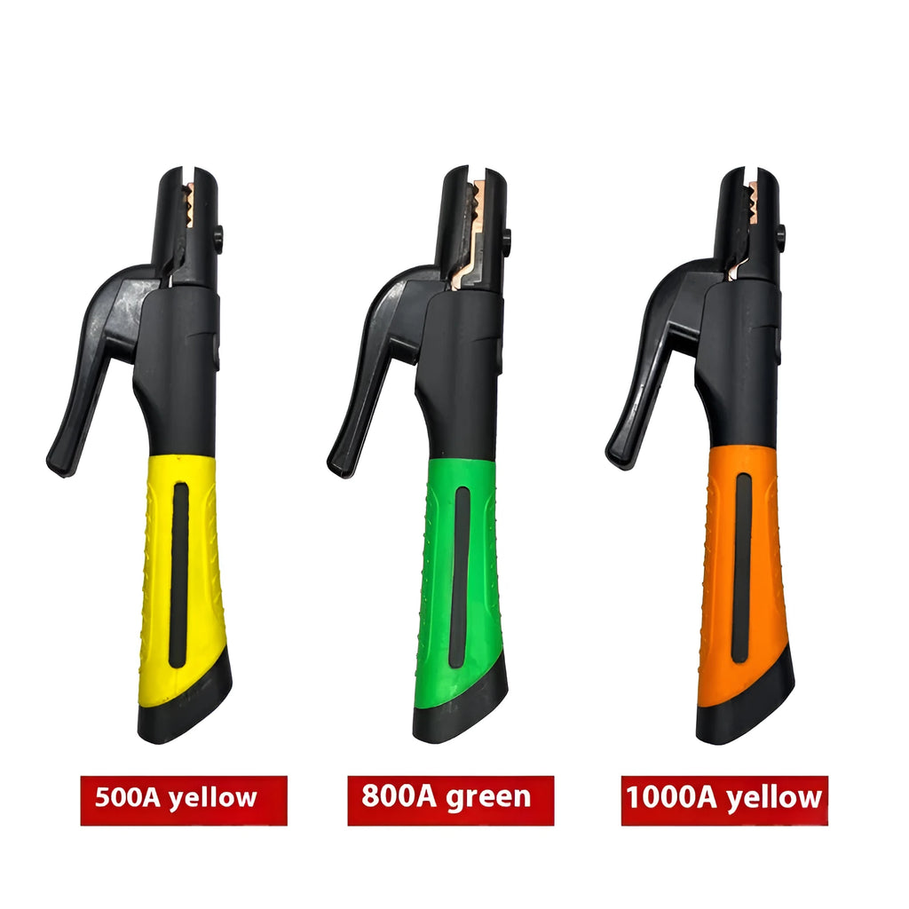 Electric welding pliers with pure copper electrode clamp and orange nylon handle shell