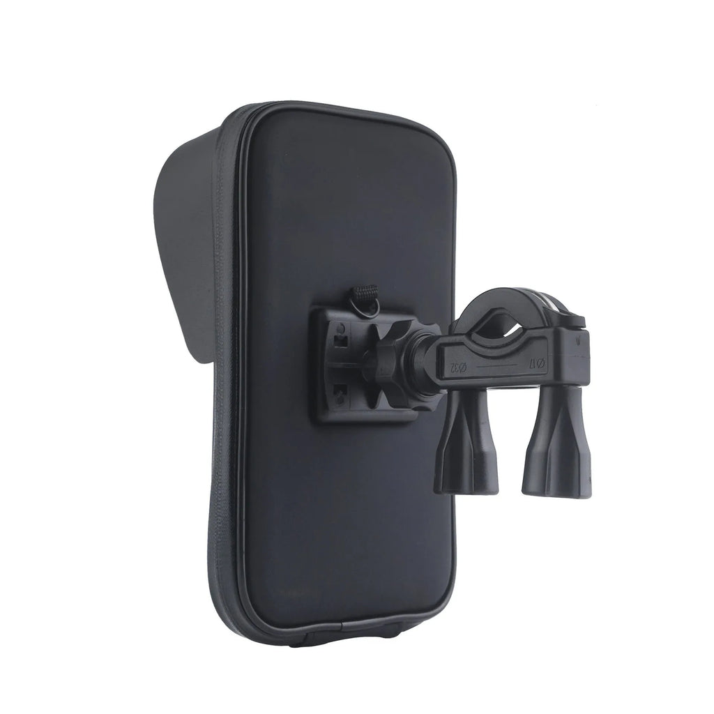 XL 6.5-inch bicycle waterproof phone bag with PU leather construction mounted on handlebars
